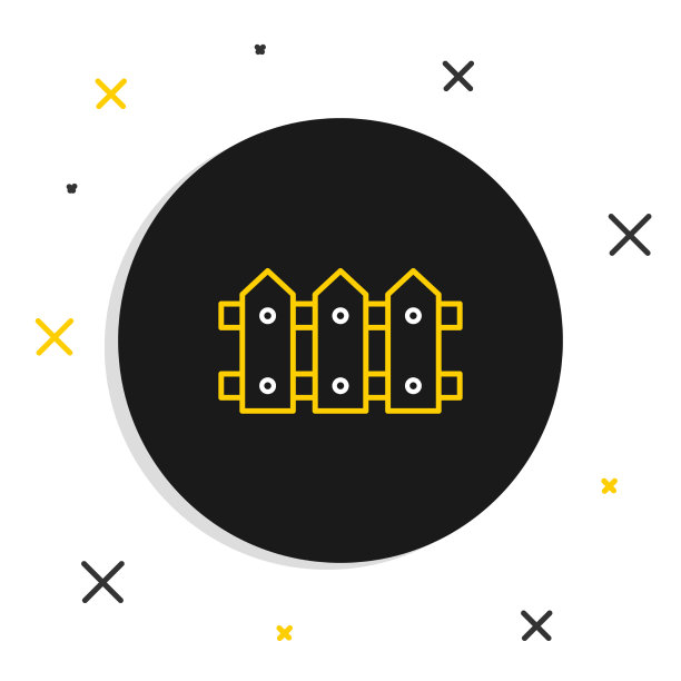 行花园栅栏木图标隔离白色图片下载