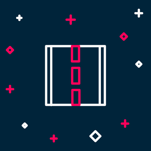 线道路图标孤立的蓝色背景图片下载