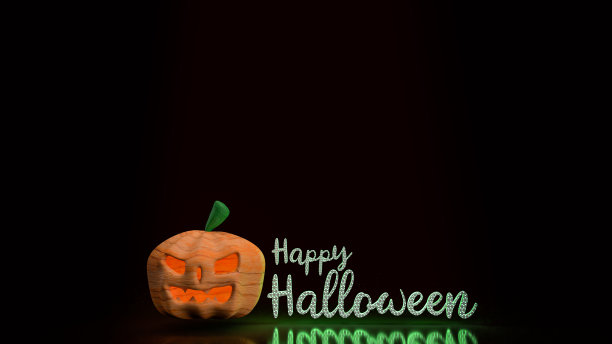 万圣节南瓜灯概念3d渲染图片下载