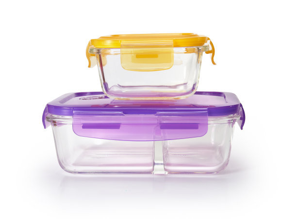 玻璃食物容器隔离在白色背景与剪辑路径图片下载