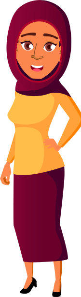 伊斯兰女孩在商店里与顾客交谈图片下载