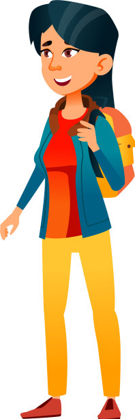 背着背包的年轻女士走了进来图片下载