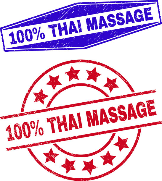百分百的泰式按摩徽章图片下载