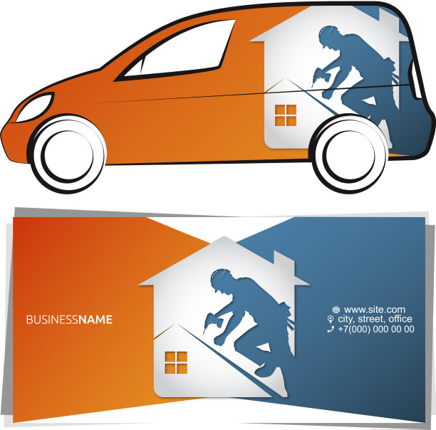 为商业设计工作的屋顶工人图片下载