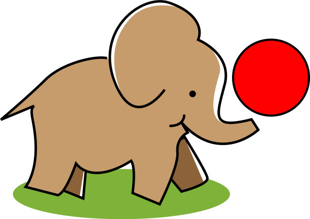 大象玩的球平面设计图片下载
