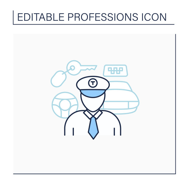 出租车司机线图标图片下载