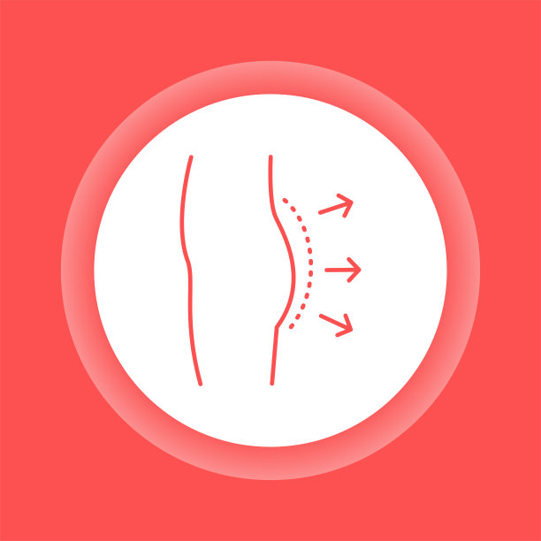 增臀彩色按钮图标。塑性体手术。图片下载