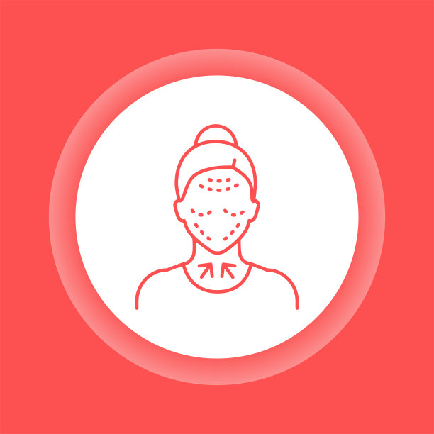 提升女性面部颜色按钮图标。整容手术。图片下载