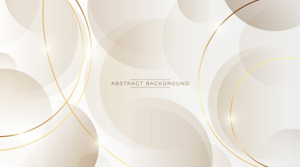 抽象奢华的白色和金色渐变圆形背景与金色线条。现代简约交叠圆几何造型创意设计。适合海报，封面，小册子，横幅，传单图片下载