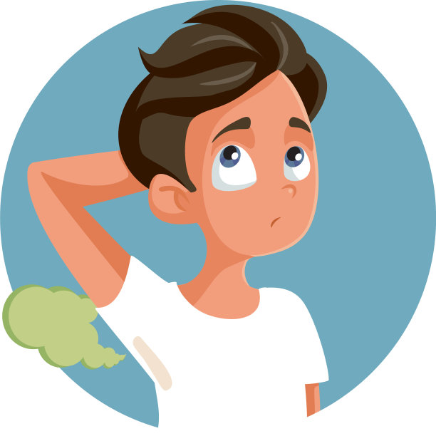 十几岁的男孩出汗，腋窝发臭图片下载