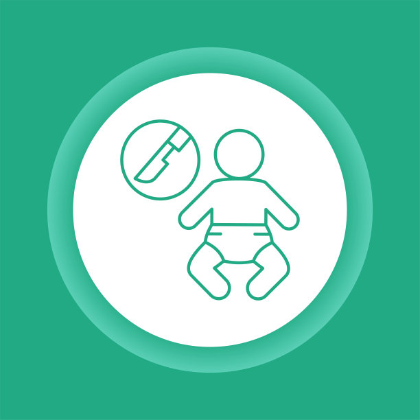 小儿外科彩色按钮图标。儿童整形手术。图片下载