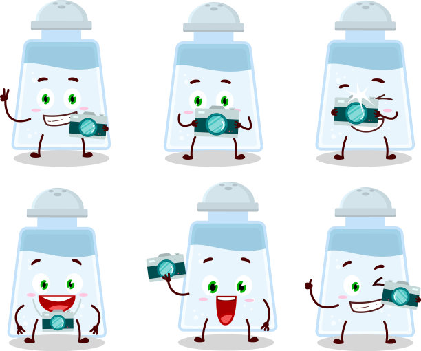 摄影师专业表情与盐瓶图片下载