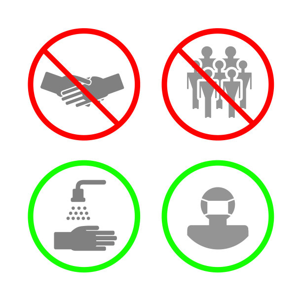 洗手的迹象。保护警告标签的设计。图片下载