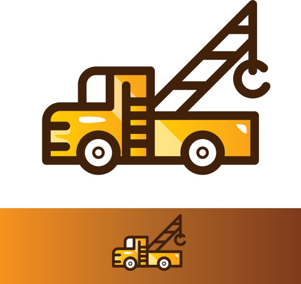 彩色拖车图标标志设计模板图片下载