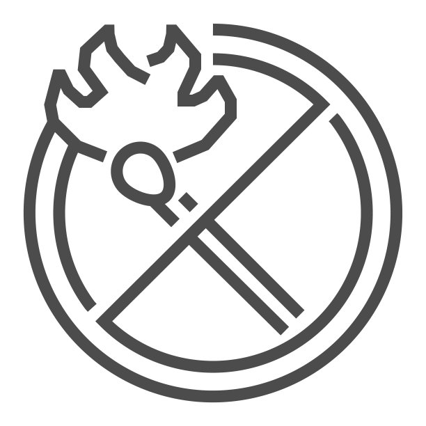 禁止烟火方形矢量图标图片下载