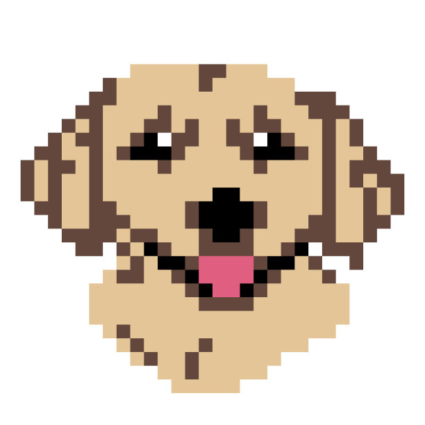 像素拉布拉多狗图像的游戏资产图片下载