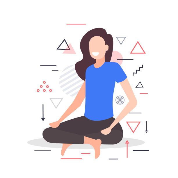 女人坐莲花姿势女孩练习瑜伽图片下载