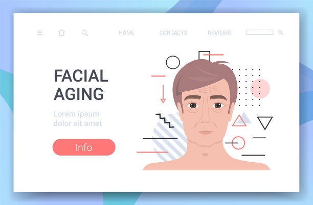 男性脸上有皱纹面部衰老的概念图片下载