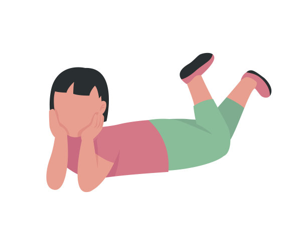 粗心子半平色矢量字符图片下载