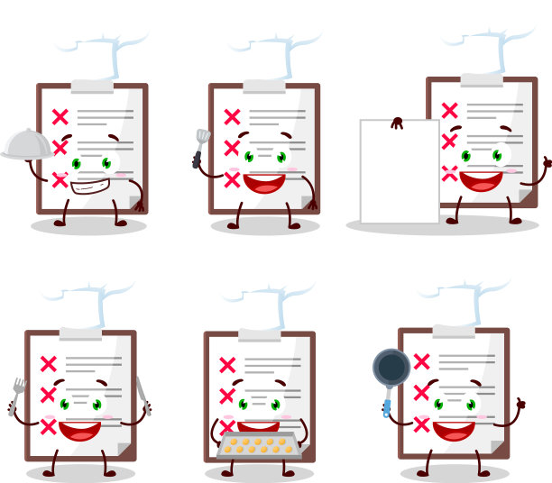 卡通人物剪贴板与交叉检查图片下载