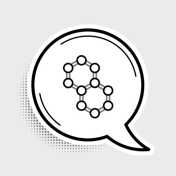 线分子图标孤立的灰色背景图片下载