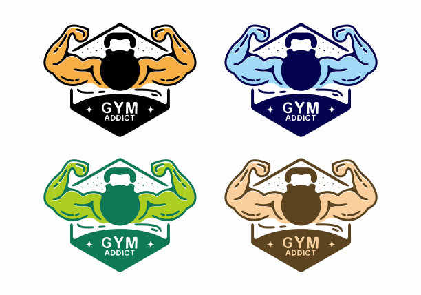 彩色健身徽章图片下载