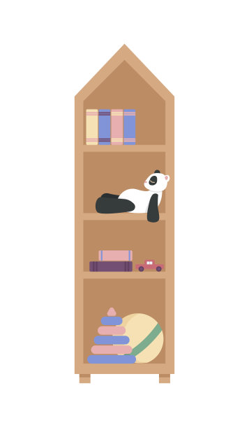 玩具家具存放半平色矢量对象图片下载