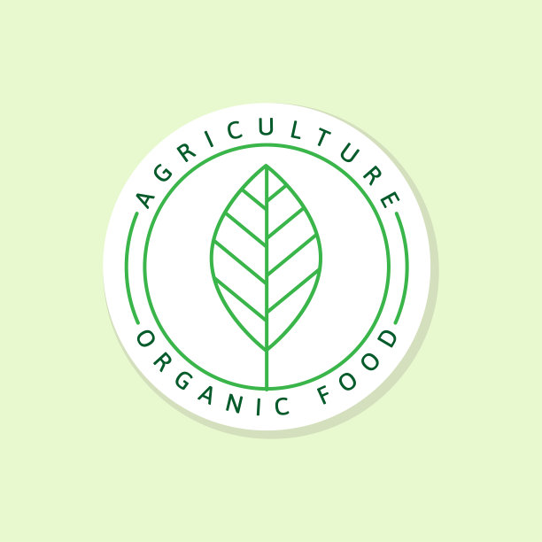 农业有机食品标志或插图标签，不干胶矢量图片下载
