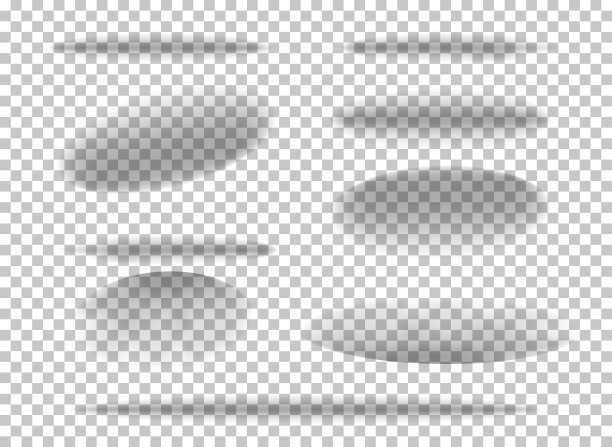 在透明背景上设置阴影球圆形底部阴影图片下载