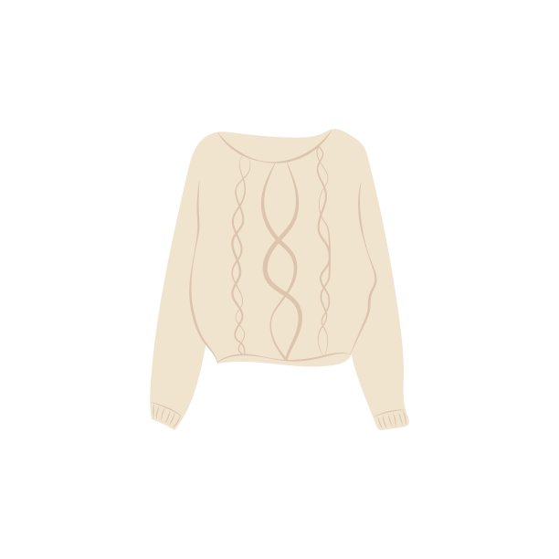 抽象风格的米色马尾毛衣。向量图片下载