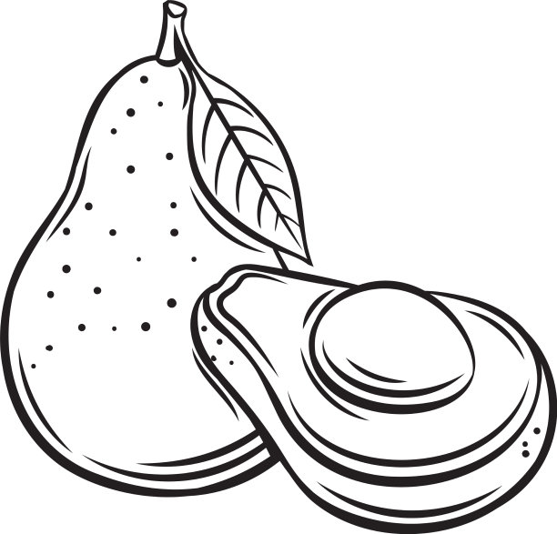 鳄梨水果轮廓图标图片下载