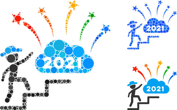 圆点绅士走向2021年烟花图标图片下载