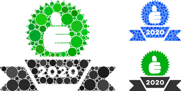 圆圈2020奖丝带图标马赛克图片下载