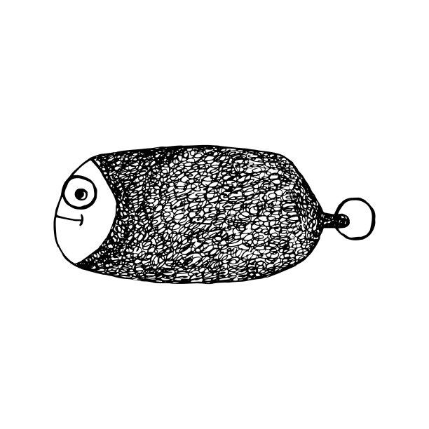 涂鸦鱼黑白分离图片下载