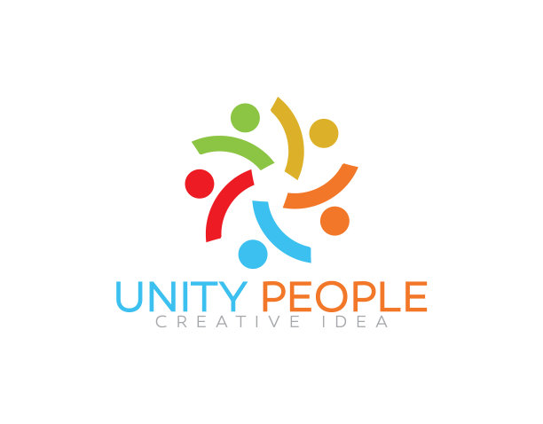 创意人标志团队连通性标志图片下载
