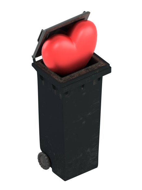 垃圾桶里的心脏图片下载