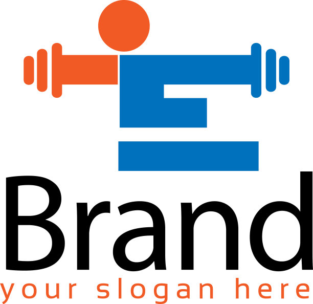 举重股票标志模板平面设计图片下载