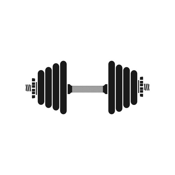 现实的哑铃图标与煎饼图片下载