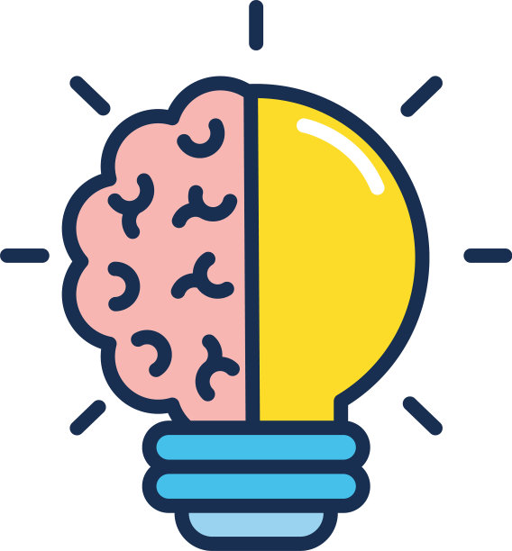 大脑灯泡图标图片下载
