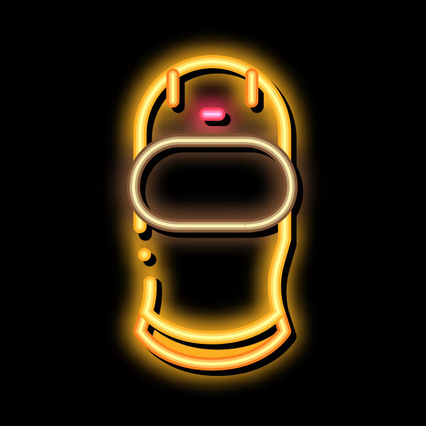 驾驶员面具霓虹灯辉光图标图片下载