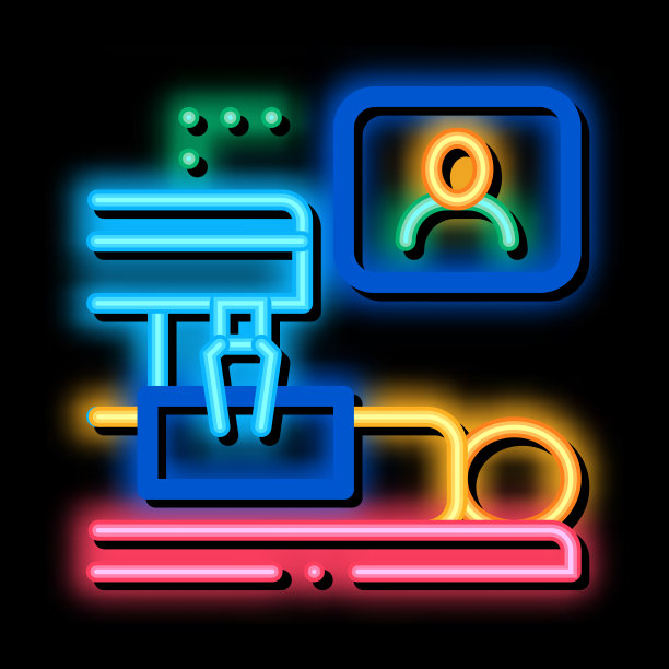 在线健康检查霓虹灯图标图片下载
