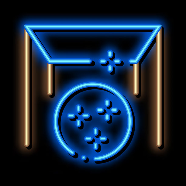 哑光帆布拉伸天花板霓虹辉光图标图片下载