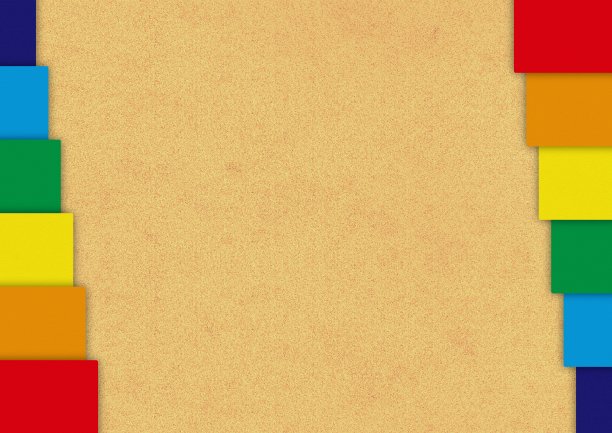 纸板背景与彩虹彩色3D框架图片下载