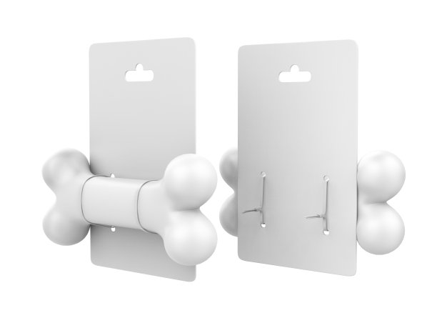 空白狗骨头玩具挂标签包装品牌模型。图片下载