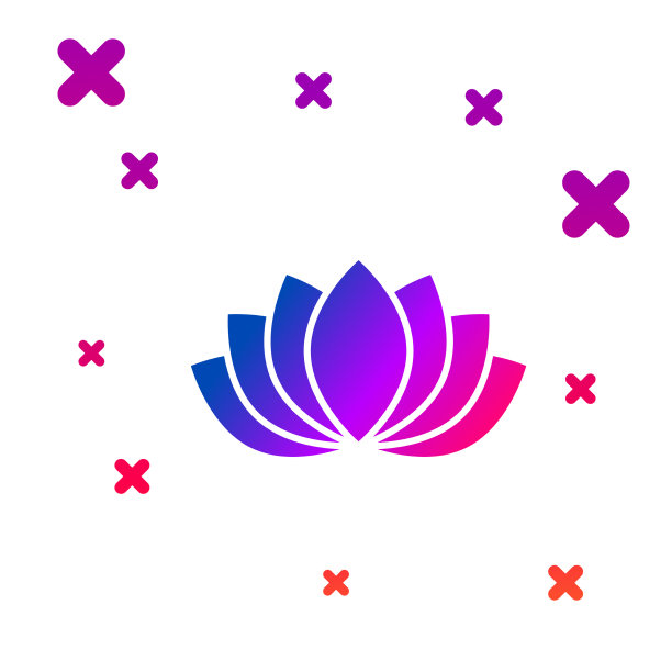 颜色莲花图标隔离在白色上图片下载