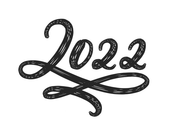 2022手绘数字孤立在白色上。图片下载