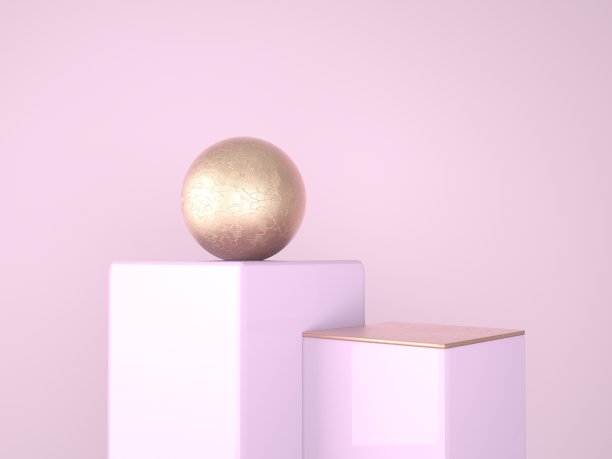 三维抽象背景，模拟场景几何形状的讲台产品展示，三维插图。图片下载