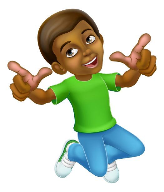 Happy Jumping Boy Kid Child卡通人物图片下载