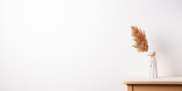 家庭装饰与白色模拟框架上的桌子。艺术品展示。斯堪的纳维亚风格，复制空间图片下载