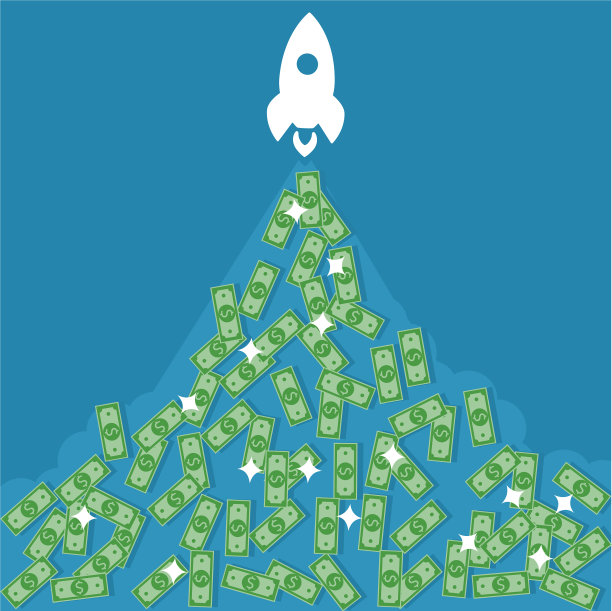 火箭撒钞票金融概念图片下载